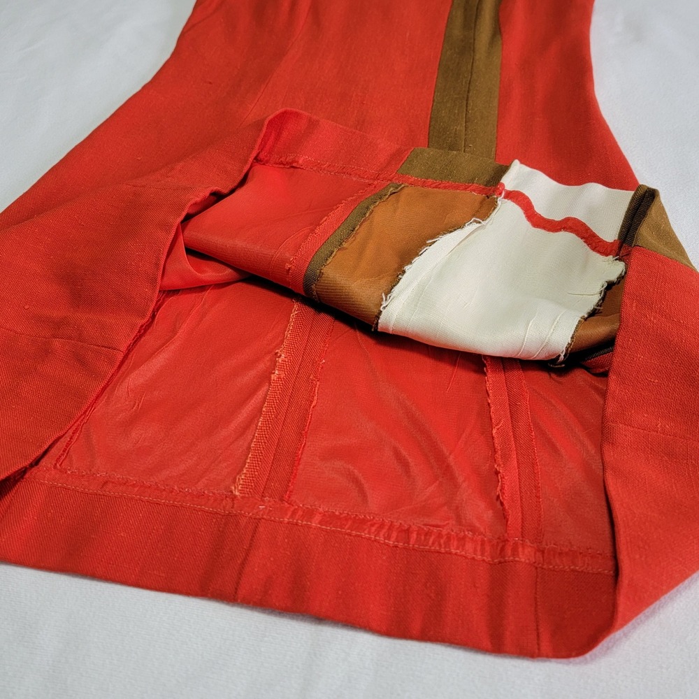 Vintage 60s Stacy Ames Dress Orange Brown Cream Women's 8 Mod Retro Shift Union - Picture 13 of 16
